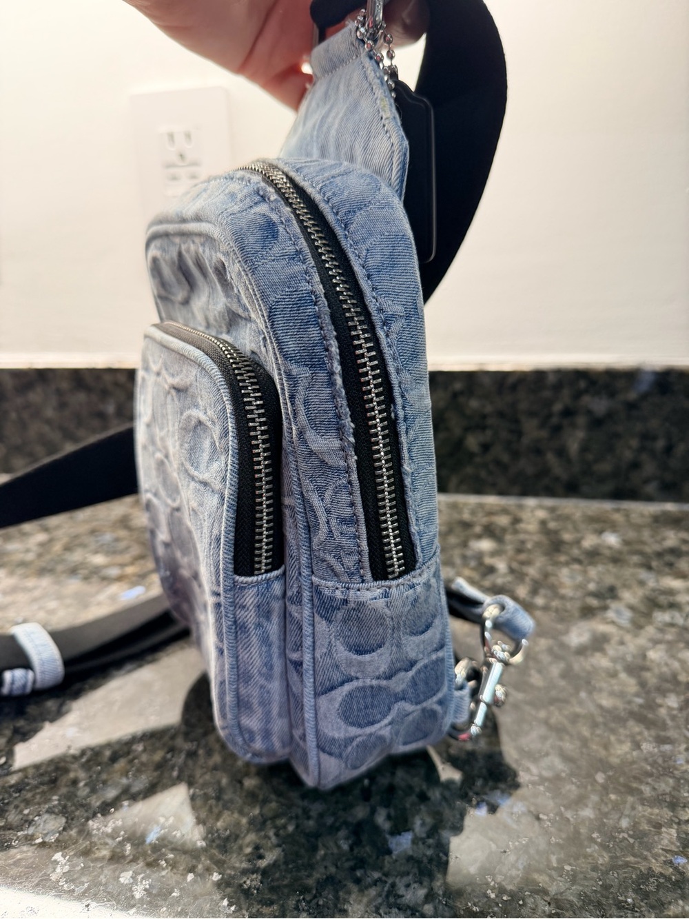 Coach Denim Racer Sling Unisex CET95 - Picture 2 of 9